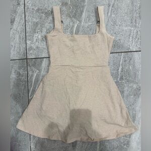 Elegant Beige Sleeveless Dress